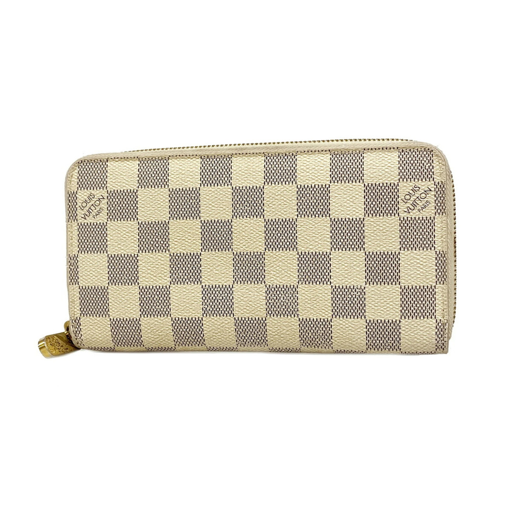 Louis Vuitton Damier Azur Zippy Wallet N60019 White Women's Long P3507211